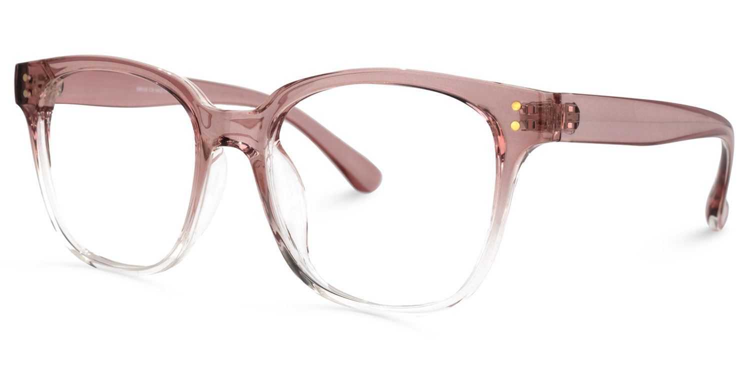 Stacie Rosa Klar Quadratisch Brille1