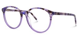 Eason Blumendruck-Lila Rund Brille1