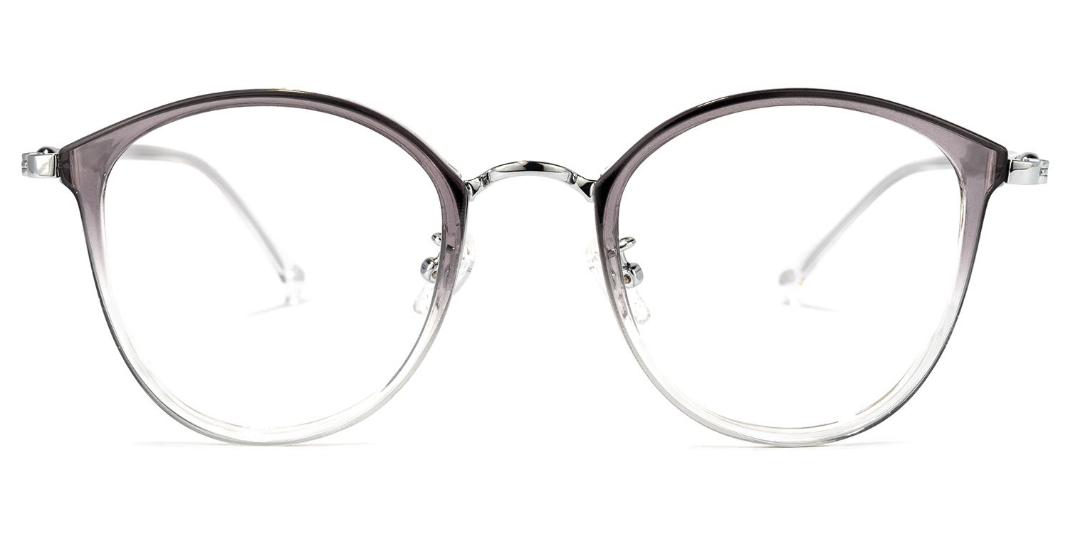 Basilia Grau Klar Rund Brille0
