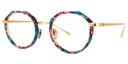 Erin Blaue Blumenmuster Geometrische Brille1