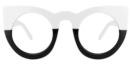 Ophelia Schwarz-Weiß Cat Eye Brille0