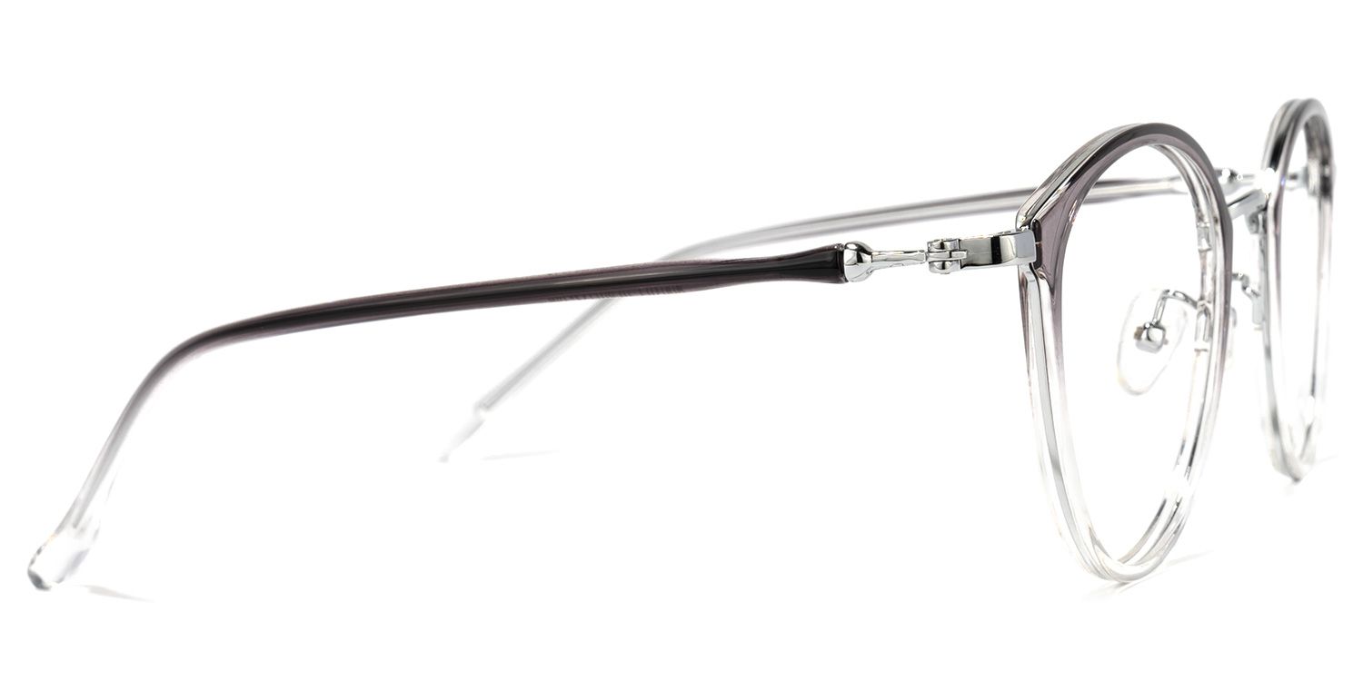 Basilia Grau Klar Rund Brille2