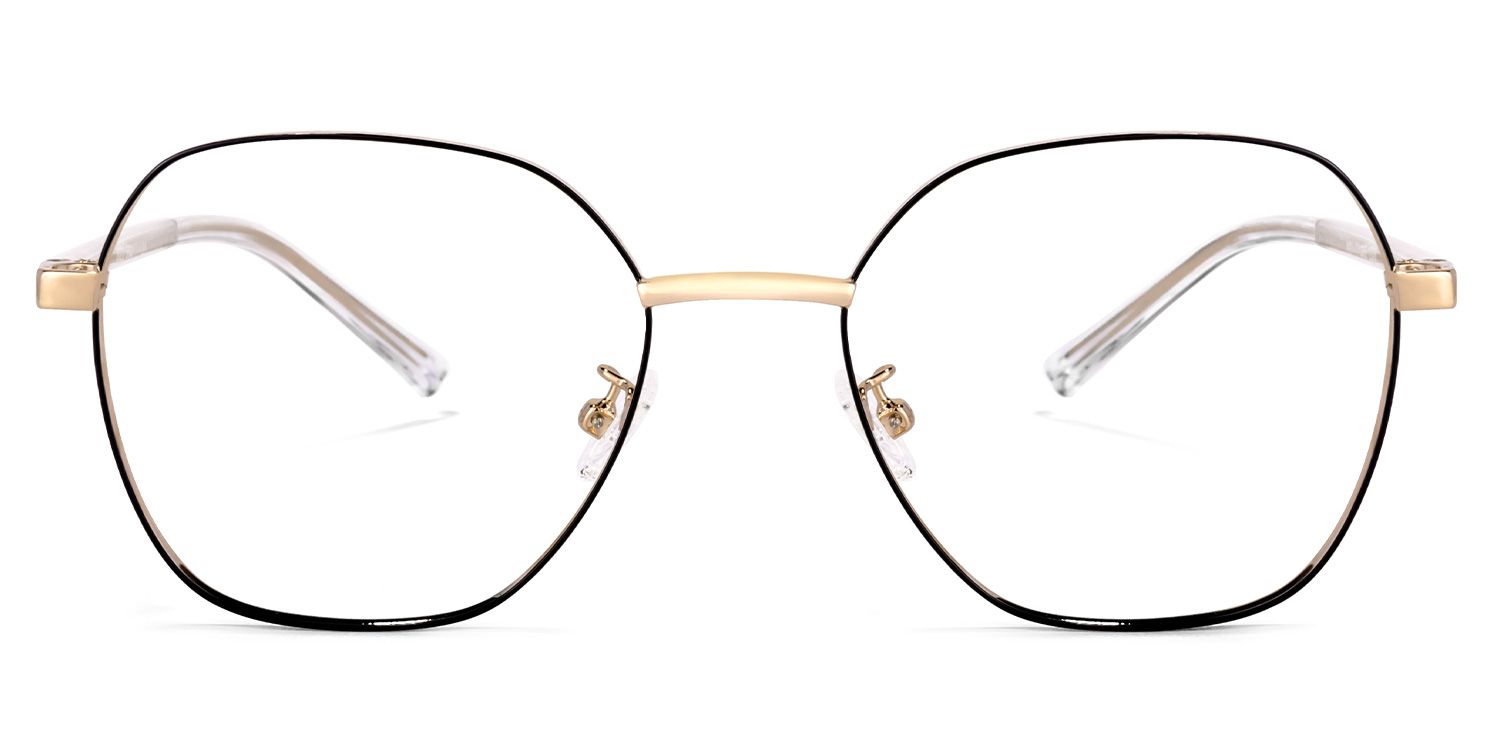 Perry Schwarz-Gold Geometrisch Brille0
