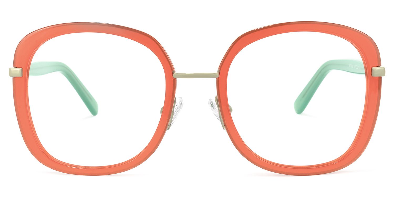 Mindset Orange Quadratisch Brille0