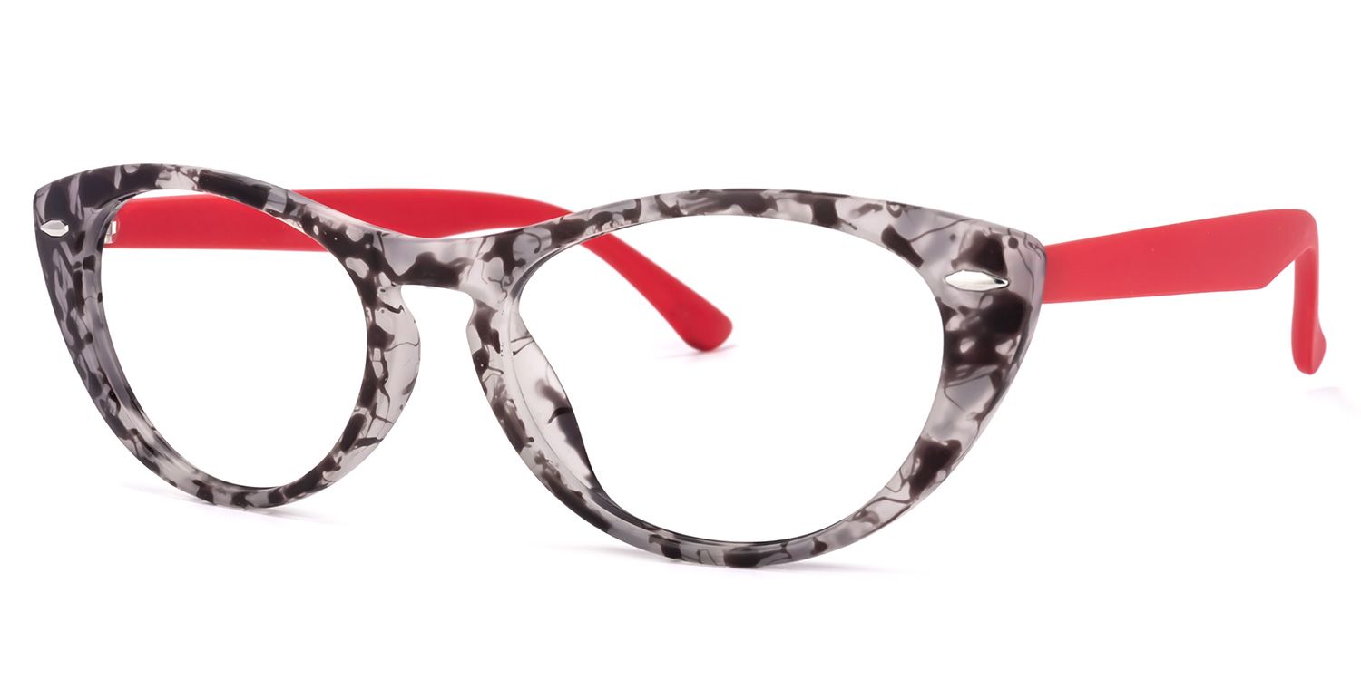 Rebecca Graue Blumenmuster Cat Eye Brille1