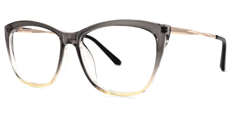 Vaile Grau-Gelb Cateye Brille