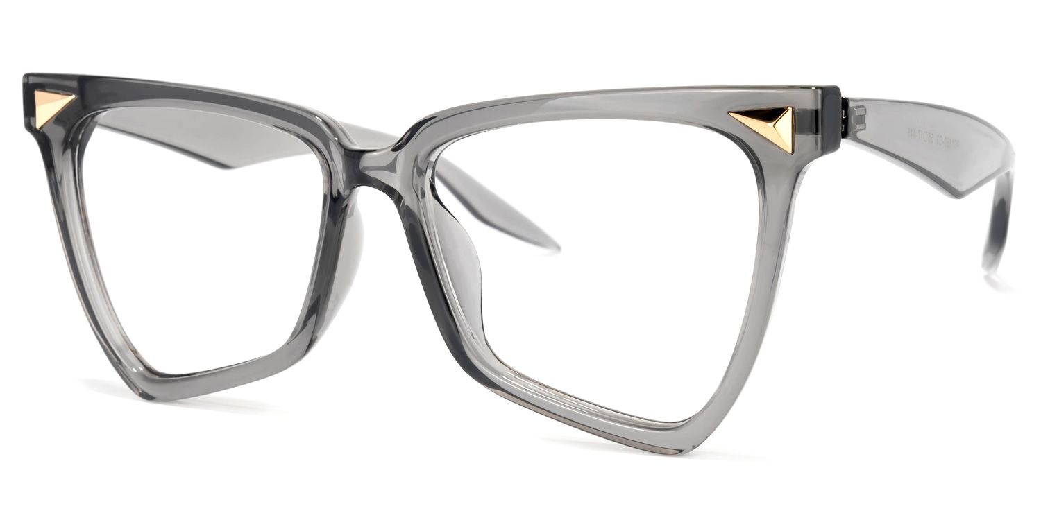 Cicely Grau Klar Geometrisch Brille1