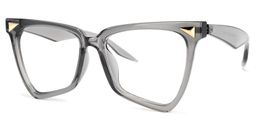 Cicely Grau Klar Geometrisch Brille1