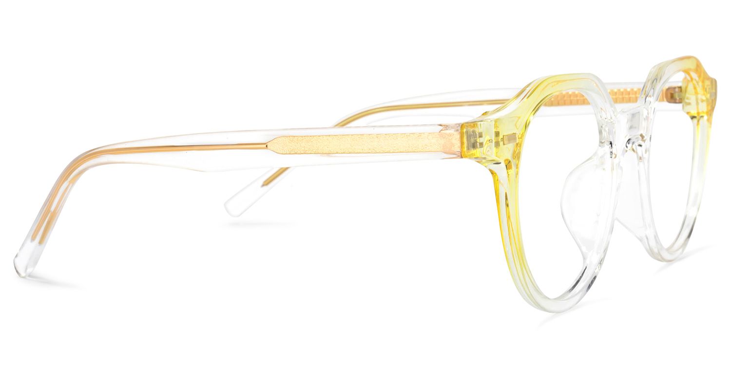 Ysabel Gelb Klar Rund Brille3