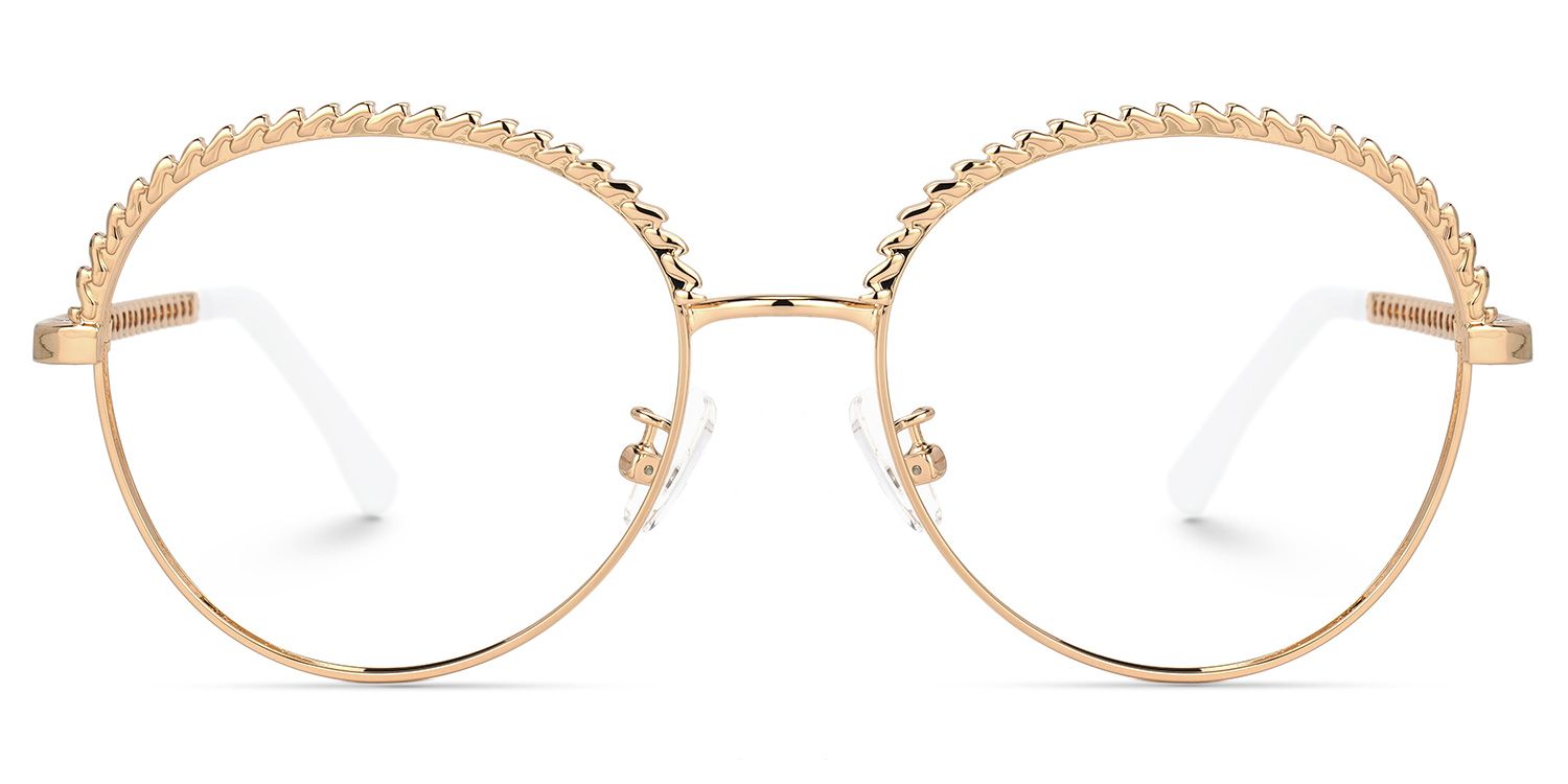 Qadir Browline Gold Brille0