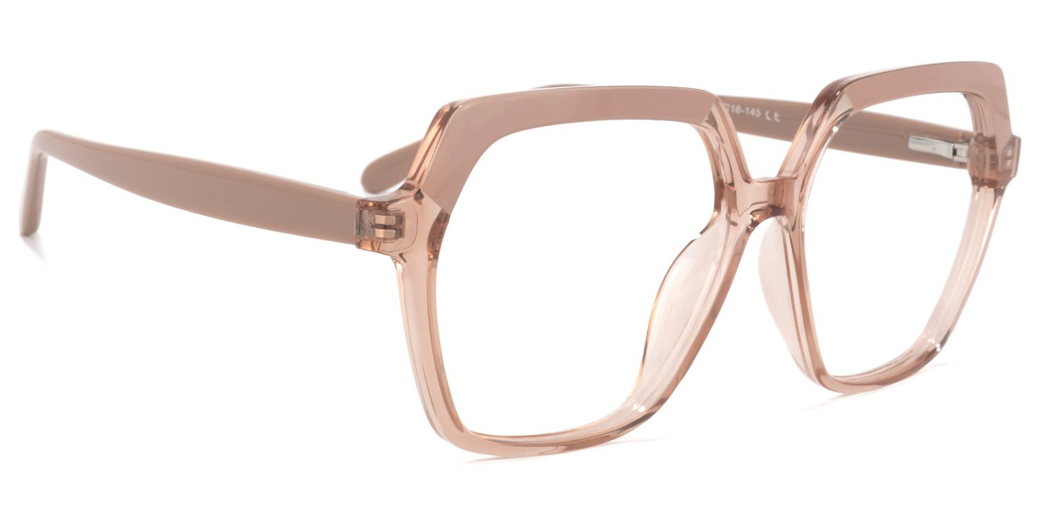 Norah Champagne Geometrische Brille2