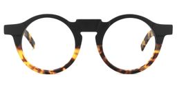 Jamie Schwarze Tortoise Runde Brille0