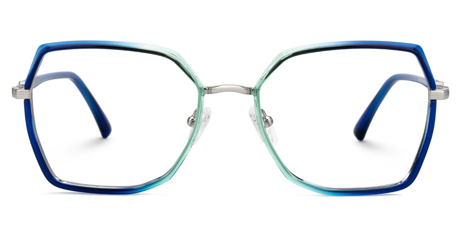 Burt Blau-Grün Rechteckig Brille0