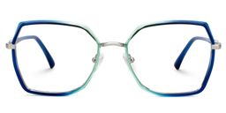 Burt Blau-Grün Geometrisch Brille0