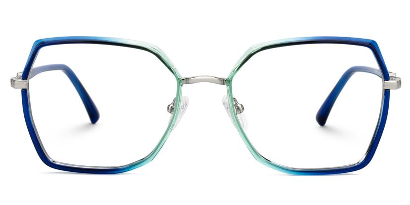 Burt Blau-Grün Geometrisch Brille