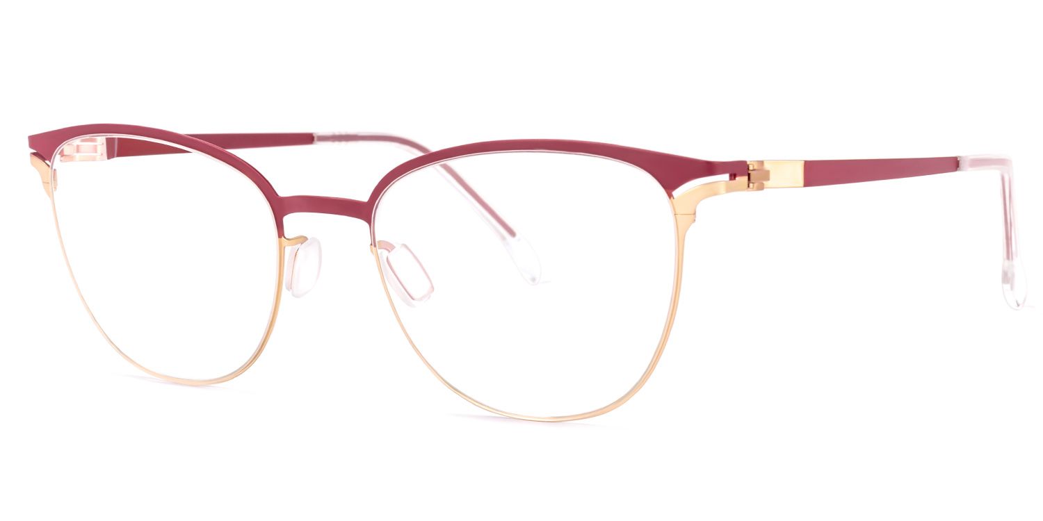 Yelena Rot-Gold Cateye Brille1