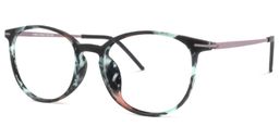 Brinkley Grüne Blumenmuster Runde Brille1