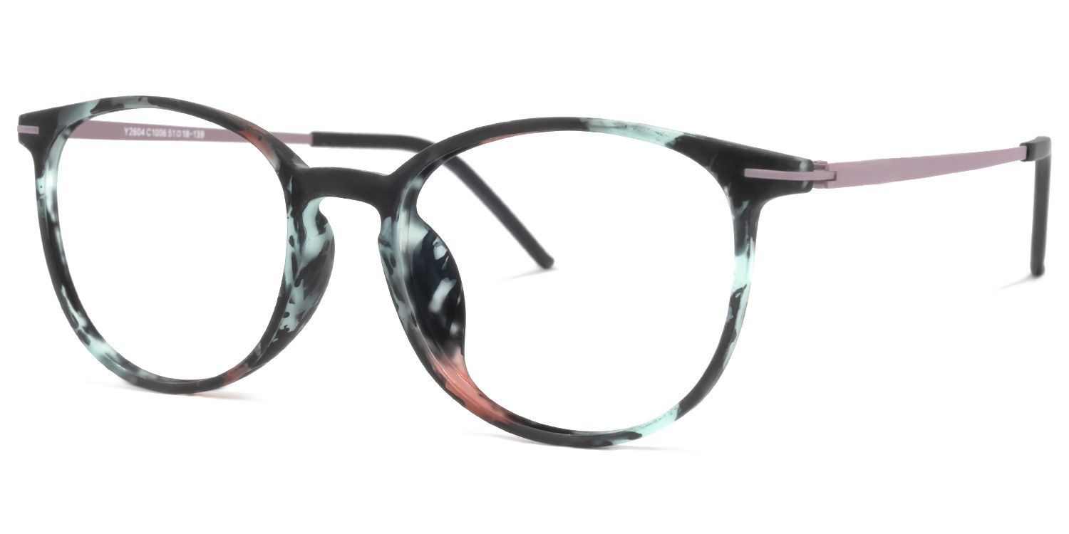 Brinkley Grüne Blumenmuster Runde Brille1