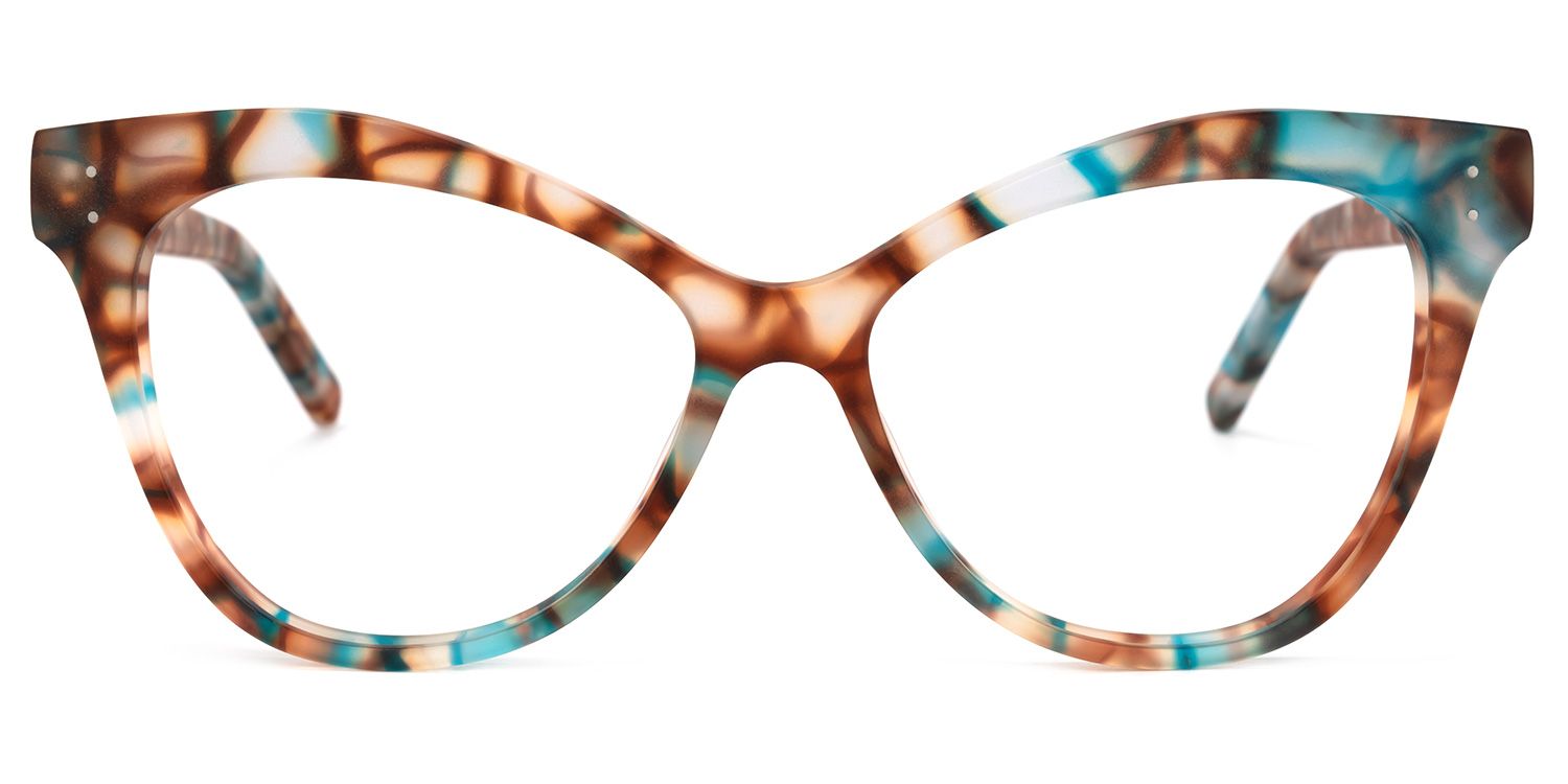 Eschwege Grünes Muster Cat Eye Brille0