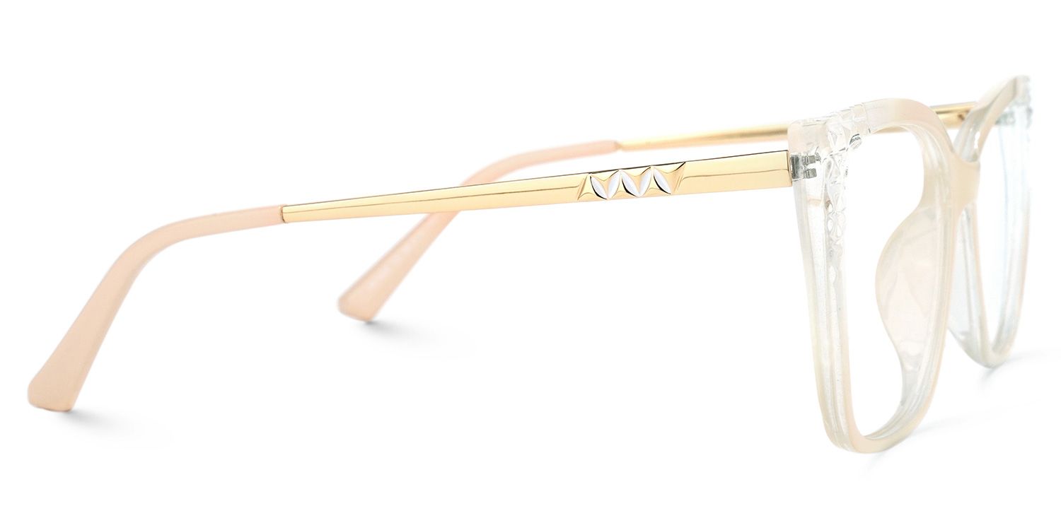 Lavelle Beige Quadratisch Brille3