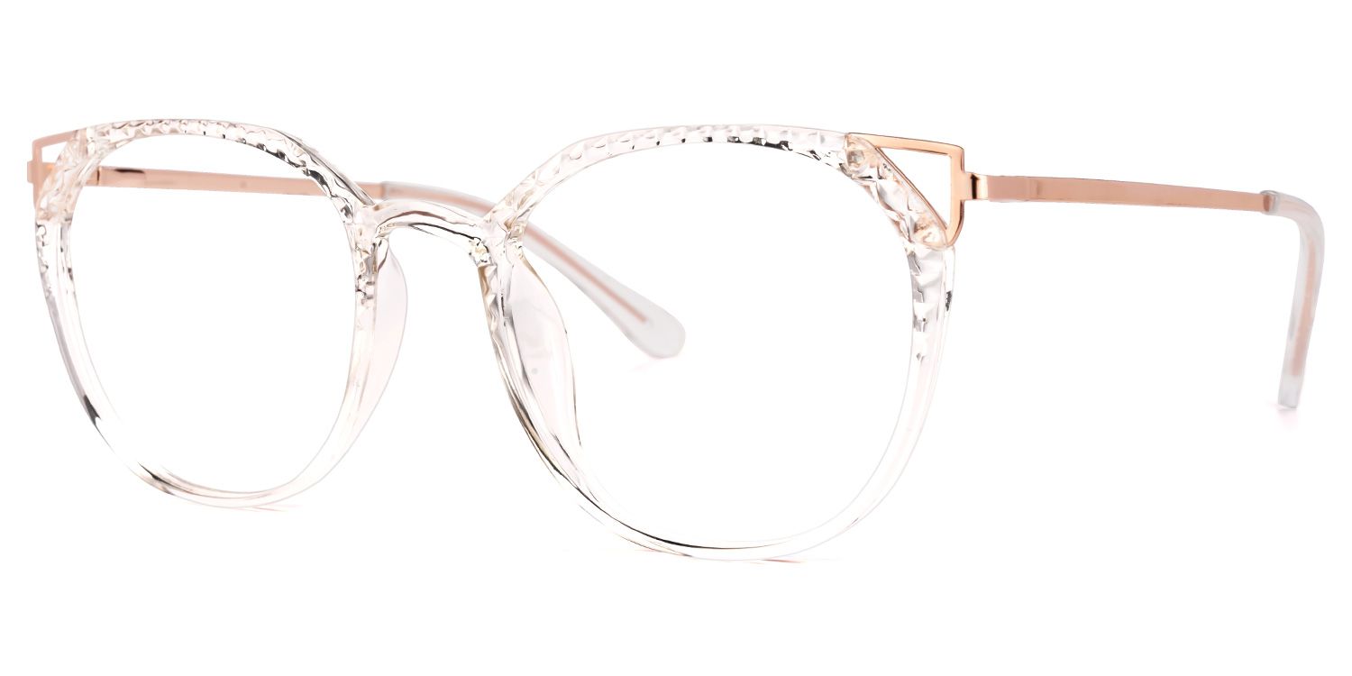 Vickea Weiß Klar Cateye Brille1