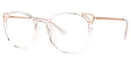 Vickea Weiß Klar Cateye Brille1
