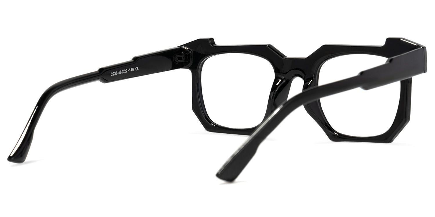 Yamilex Schwarze Quadratische Brille3