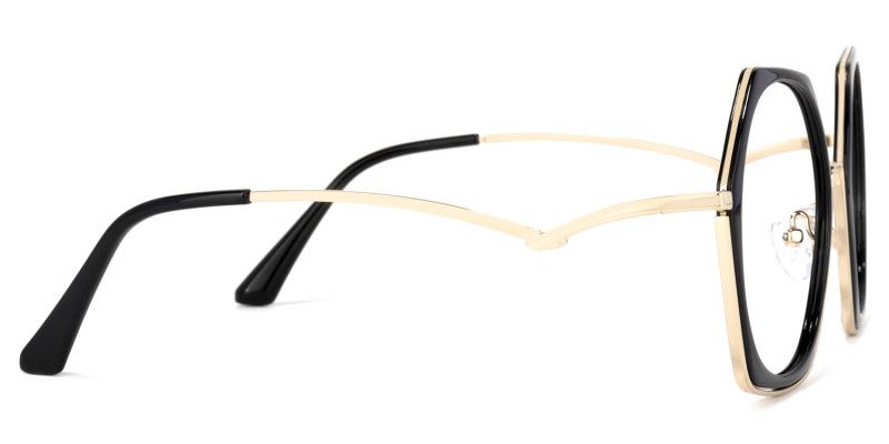 Haine Schwarz Geometrisch Brille3