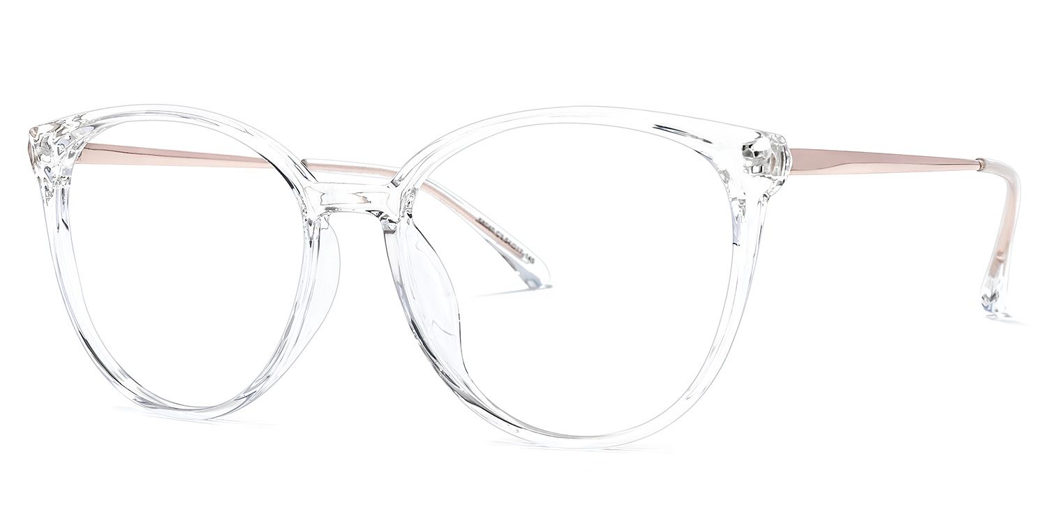 Omar Weiß Klar Cateye Brille1